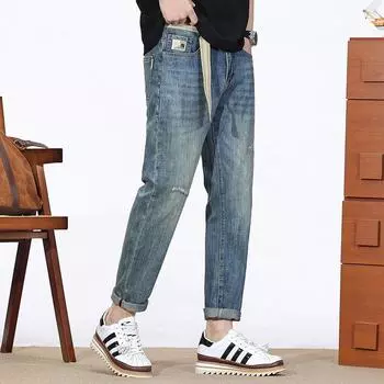 Новый весенне-летний ремень, кожаная этикетка, вышивка, красивые тонкие джинсы 28