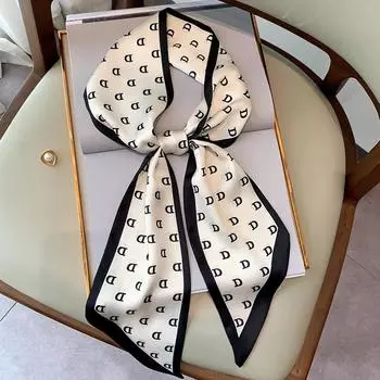 Новый весенне-осенний модный солнцезащитный шарф для женщин, узкий, длинный, с острым углом, профессиональный маленький шарф, декоративный бант-мешок для волос 15*150cm