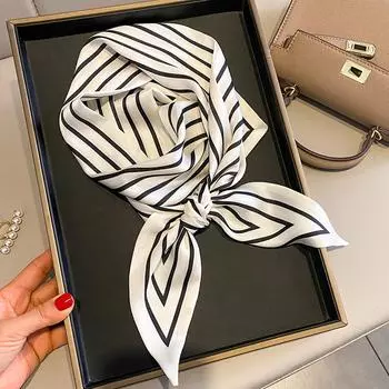 Новый весенне-осенний модный солнцезащитный шарф для женщин, узкий, длинный, с острым углом, профессиональный маленький шарф, декоративный бант-мешок для волос 15*150cm