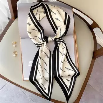 Новый весенне-осенний модный солнцезащитный шарф для женщин, узкий, длинный, с острым углом, профессиональный маленький шарф, декоративный бант-мешок для волос 15*150cm