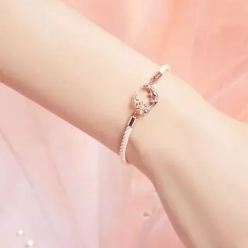 Новый весенний браслет Cherry Blossom Rose Golden Moon для женщин в Instagram, браслет ручной работы с уникальным дизайном Adjustable size