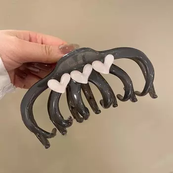 Новый винтажный акриловый зажим для волос в форме сердца для женщин, модный большой зажим-акула, заколка-краб, головной убор, аксессуары для волос