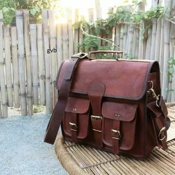 Новый винтажный мужской портфель из натуральной кожи через плечо для ноутбука сумка-мессенджер 15 X 11 X 4 коричневый