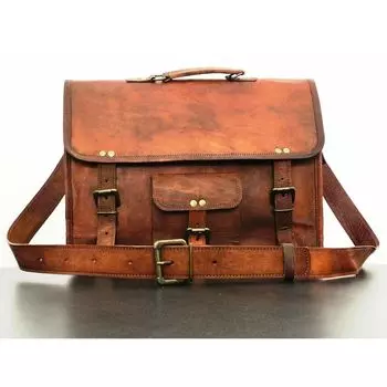 Новый винтажный мужской портфель из натуральной кожи через плечо для ноутбука сумка-мессенджер 11 x 15 x 5 in коричневый