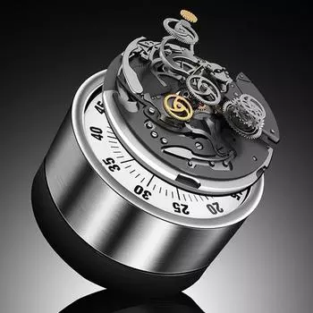 Новый визуальный таймер из нержавеющей стали, механический кухонный таймер, 60-минутный будильник, таймер для приготовления пищи с громким будильником, магнитный таймер для часов чёрный