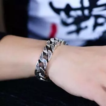 Новый властный браслет, мужской индивидуальный крутой нишевый дизайн, модный брендовый ювелирный браслет, подарок на день рождения для браслетов бойфренда 18CM