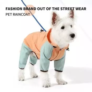 Новый водонепроницаемый плащ для четвероногих собак Traction Dog, большой, средний и маленький, для домашних животных, дождевик для домашних животных в дождливый день S Back length 20