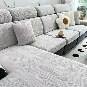 Новый водонепроницаемый тканевый чехол для дивана, жаккардовый однотонный диван, подушка, чехол для сиденья, эластичный L-образный чехол, защита для мебели для гостиной Back cushion(S)