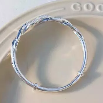 Новый вязаный браслет из серебра 999 пробы с жареным тестом и регулируемым отверстием. Маленькие подарки из красной книги подруге на День святого Валентина. Adjustable size