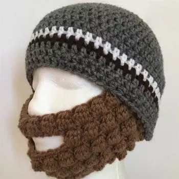 Новый вязаный крючком разноцветный одноглазый берет-грибок, модная и забавная шапка для взрослых Adult 57-59cm