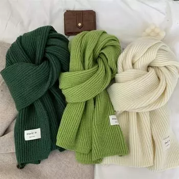 Новый вязаный шарф мужской и женский студенческий парный утолщенный шерстяной шарф корейский Ins ветровая шерстяная шаль 170 серый
