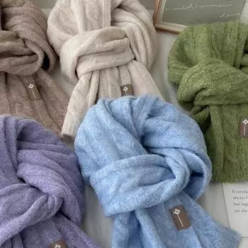 Новый вязаный шерстяной вязаный кашемировый шарф для женщин и пар, новый универсальный однотонный шарф для зимы 146*18.5cm