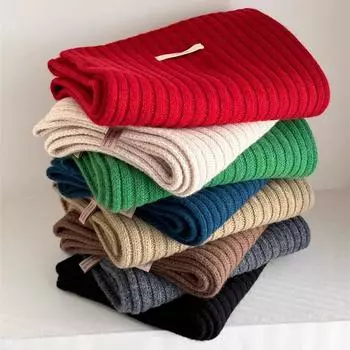 Новый вязаный шерстяной вязаный кашемировый шарф для женщин и пар, новый универсальный однотонный шарф для зимы 173*25cm озеро синий