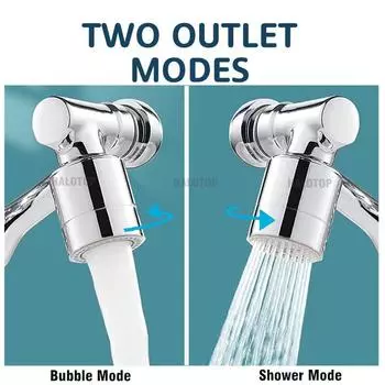 Новый вращающийся на 1080 градусов удлинитель для крана, распылительная головка, универсальный смеситель для ванной комнаты, удлинитель адаптера, аэратор, 2 режима, удлинитель для крана