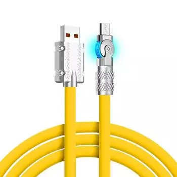 Новый вращающийся на 180° 120 Вт сверхбыстрый зарядный кабель для Huawei Apple Xiaomi Android Phone кабель для зарядки угловой кабель для игры 1M for Type C