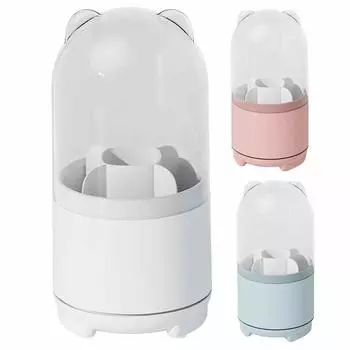 Новый вращающийся на 360 градусов держатель кистей для макияжа, портативный настольный органайзер для макияжа, коробка для хранения косметики, инструменты для макияжа, контейнер для ювелирных изделий spain синий