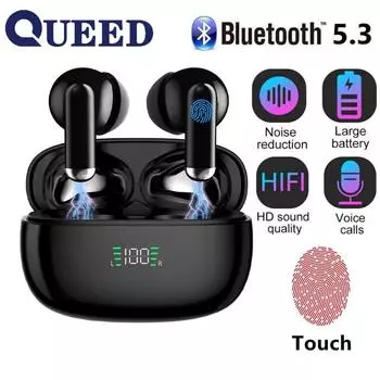 Новый встроенный номер, показывающий шумоподавление, сверхдлинная беспроводная гарнитура с ушами, простая и модная Bluetooth-гарнитура. чёрный