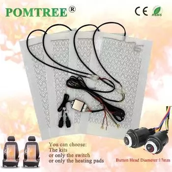 Новый встроенный подогреватель сиденья автомобиля 12 В-13,5 В 22-25 Вт, электрогрелки из углеродного волокна, 6-уровневый переключатель управления с жгутом для автомобильных аксессуаров