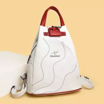 Новый высококачественный кожаный рюкзак, женские сумки на плечо, многофункциональный дорожный рюкзак, школьные сумки для девочек белый