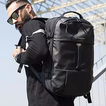 Новый высококачественный нишевый дизайнерский рюкзак, мужская модная уличная дорожная сумка, многофункциональный деловой мужской рюкзак большой вместимости чёрный