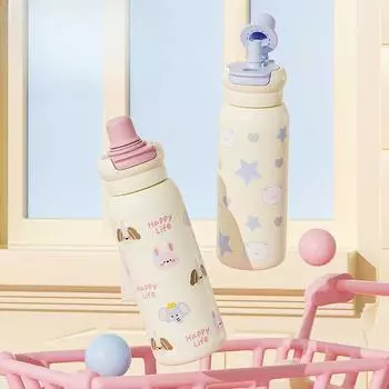 Новый высококачественный термос-чашка большой емкости, двойная питьевая чашка, двойная чашка из нержавеющей стали, симпатичная ручка, портативная сопутствующая чашка 620ml