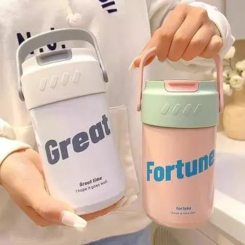 Новый высококачественный термос-чашка для кофе, чашка для воды, студенческая чашка с соломинкой для чая, переносная офисная чашка для чая в виде цветка 500ml