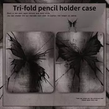 Новый высококачественный тройной чехол для планшета из ТПУ с темным узором бабочки для iPad Air5 Air4 10,9 mini6 8,3 mini4/5 7,9 с подставкой для карандашей iPad 2021 Gen910.2