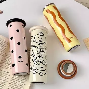 Новый высококачественный внешний вид термос-чашка симпатичная в горошек портативная чашка для воды мини-стакан из нержавеющей стали для воды на открытом воздухе удобная чашка 300ml