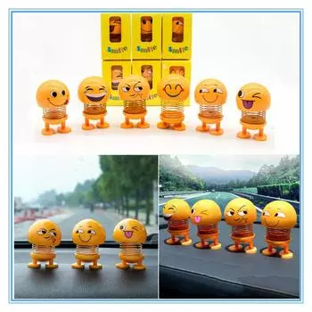 Новый забавный автомобильный стиль, качающаяся голова, украшение на приборную панель автомобиля, милое выражение, модный тренд, аксессуары для салона автомобиля, автомобильные игрушки для декора
