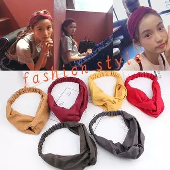 Новый замшевый тюрбан, эластичная повязка для волос, женский изысканный эластичный обруч для волос с перекрестным узлом, аксессуары для ремня чёрный