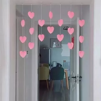 Новый занавес в форме сердца, подвесное украшение для двери, милый корейский стиль, нейлоновая нить, подвеска, декор для комнаты для девочек, женский подарок Kawaii 9 см