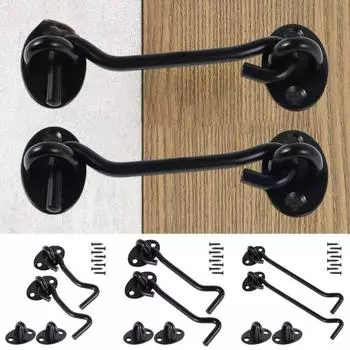 Новый защитный болт из нержавеющей стали для двери, ветрозащитный, с винтами, бесшумный крючок для двери, окна