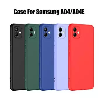 Новый защитный чехол для камеры из жидкого силикона для Samsung Galaxy A04 A04E 4G, оригинальный мягкий чехол-бампер A04 4G чёрный