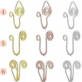 Новый зажим для носа, поддельное кольцо в носу, геометрический зажим для носа, можно регулировать, ювелирные изделия из нержавеющей стали для прокола носа