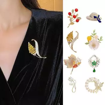 Новый зажим для свитера со стразами, пряжка для накидки из сплава, зажим для воротника, зажим для шарфа, европейский и американский зажим для талии, фиксированная брошь One Size