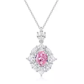 Новый жемчужный кулон из стерлингового серебра S925 с высокоуглеродистым бриллиантом. Изысканное модное розовое ожерелье с высокоуглеродистым бриллиантом в огранке льда.