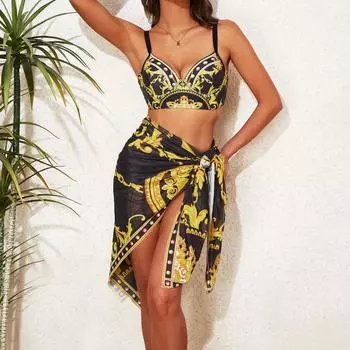 Новый женский бикини сексуальный купальник с высокой талией пляжный купальник женский купальник S небесно-голубой