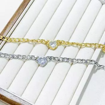 Новый женский браслет INS Love Rhinestone, модный легкий роскошный нишевый кубинский браслет в форме сердца