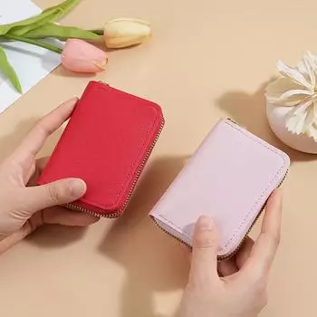 Новый женский чехол из искусственной кожи с несколькими отделениями для карт, кошелек для монет, визитница, однотонный держатель для удостоверения личности и кредитной карты