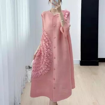 Новый женский длинный кардиган с короткими рукавами в китайском стиле, длинное платье