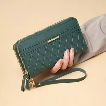 новый женский длинный кошелек корейская версия простого двойного молния взрывы кошелек для монет многокарточный кошелек пакет карт