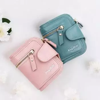 Новый женский короткий кошелек корейской версии с несколькими отделениями для карт и кошельком большой емкости чёрный