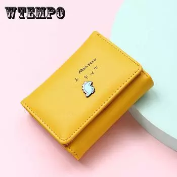 Новый женский короткий кошелек, японский и корейский милый мультфильм, маленькая сумка для карт с изображением динозавра, простая застежка-пряжка, 30% нулевой кошелек розовый
