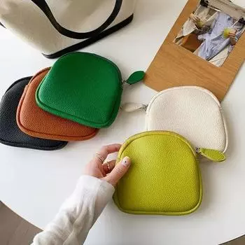 Новый женский кошелек для монет на молнии из искусственной кожи, кошелек для денег на молнии, сумка для хранения монет и помады, дамский клатч белый