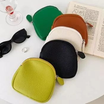 Новый женский кошелек для монет на молнии из искусственной кожи, кошелек для денег на молнии, сумка для хранения монет и помады, дамский клатч белый