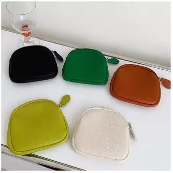 Новый женский кошелек для монет на молнии из искусственной кожи, кошелек для денег на молнии, сумка для хранения монет и помады, дамский клатч белый