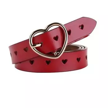 Новый женский кожаный ремень, модный ремень с пряжкой, полый декоративный ремень, тонкий ремень, простой и универсальный 100cm