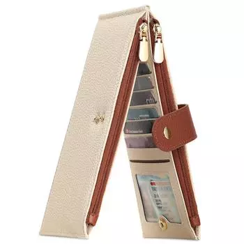 Новый женский кожаный ультратонкий длинный чехол для карт, простой кошелек, многофункциональный складной кошелек для нескольких карт 20cm*2.5cm*11cm