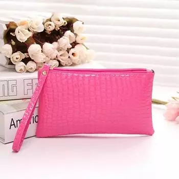 Новый женский крокодиловый узор PU длинный кошелек личи зерно монет кошелек женская сумка на запястье сумки на молнии карман для телефона держатель кредитной карты