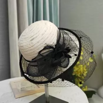 Новый женский летний завитой сетчатый козырек суд ретро элегантный кружевной цветок дорожный солнцезащитный козырек Tide M56-58cm абрикосовый